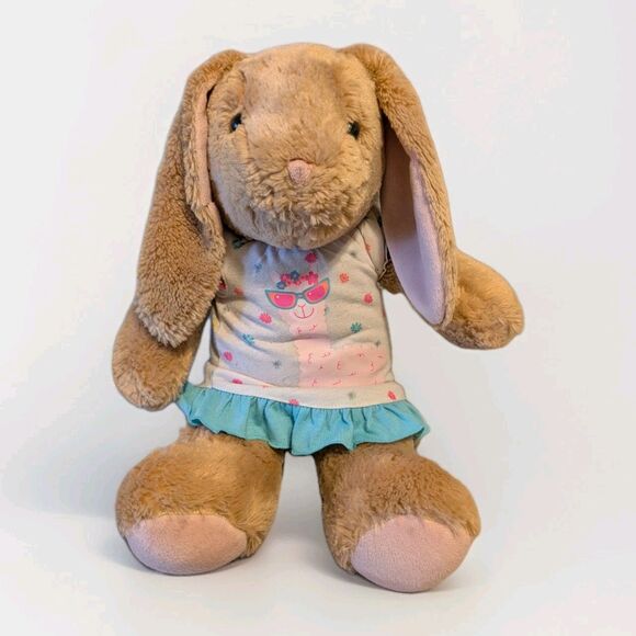 Build-A-Bear Tan Bunny Plush Stuffed Animal 16” – Llama Dress Outfit – Soft - Picture 1 of 13